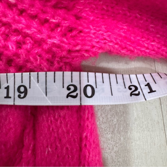 Maeve Anthropologie Layered Cable Knit Hot Pink Sweater Women's Medium - Picture 8 of 12